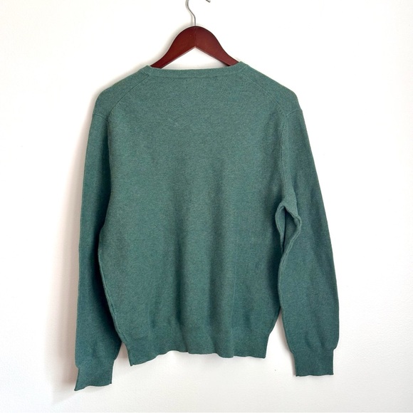 J. Crew Cotton Crewneck Sweater in Garter Stitch - Medium - Heather Fir - Picture 2 of 4